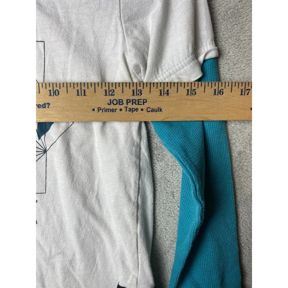Hawk Kids S Long Sleeve Shirt White Teal Graphic Design